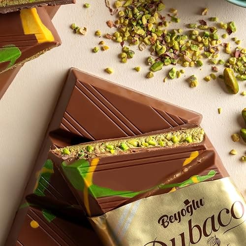Beyoglu Dubaco Dubai Chocolate Bar Pistachio 7.05 Oz (Pack of 1), Luxury & Premium Dubai Milk Chocolate Bar Filled with Pistachio Butter & Shredded Knafeh Kadayif thumbnail 3