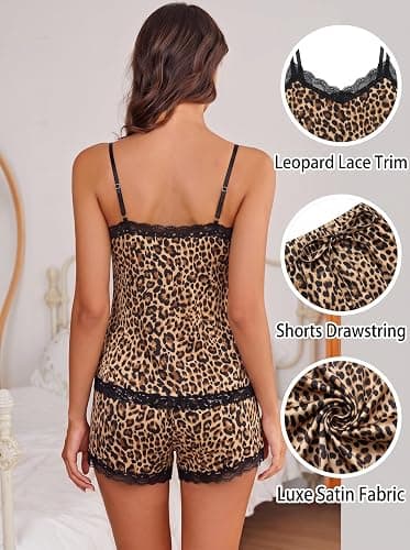 Avidlove Lace Trim Cami Modal Pajamas for Women Set 2 Piece Sexy Pj Set | Soft Modal Pjs, V-Neck Cami Pj Sets, Sexy Pajama Set for Women 2 Piece, Sleepwear for Lounge,Wedding,Bridal Party thumbnail 6