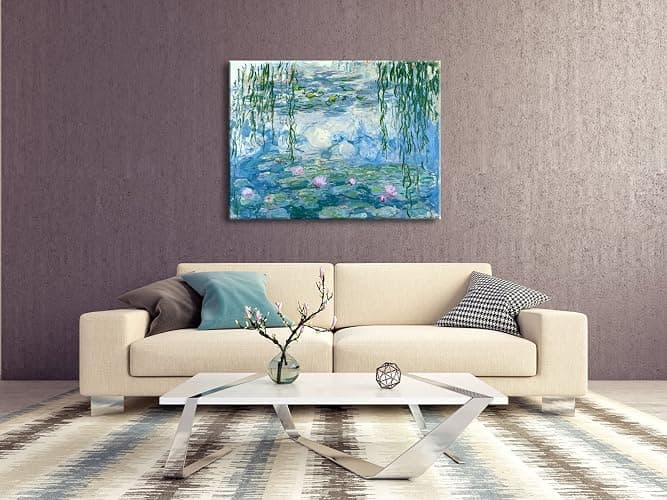 Wieco Art Water Lilies by Claude Monet Paintings Reproduction Canvas Prints Giclee Artwork for Wall DecorModern Canvas Wall Art for Home and office Decoration thumbnail 5