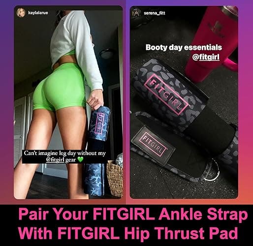 FITGIRL - Ankle Strap for Cable Exercise Machines, Work Out Cuff Attachment for Home & Gym, Glute Workouts - Kickbacks, Leg Extensions, Hip Abductors, for Exercise Machine Attachments thumbnail 6