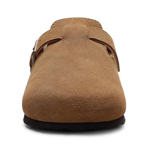 ODOLY Genuine Suede Clogs for Women Men Soft Cork Footbed Leather Mules Comfort Potato Shoes with Arch Support thumbnail 3