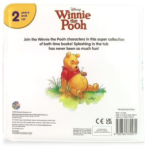 Disney Winnie The Pooh Bath Time Books - Activity Books for kids, Bath book, 6 Padded suction cups, 1 Mesh bag thumbnail 2