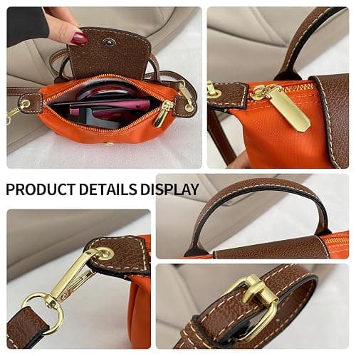 Mini Crossbody Bag for Women - Adjustable Strap Shoulder Purse, Small Spacious Tote with Zipper Pockets for Phone Wallet Keys thumbnail 5