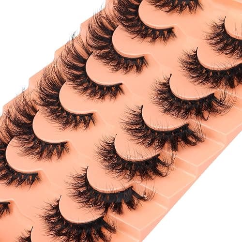 Mink Lashes Cat Eye Lashes Volume Fox Eye False Eyelashes Lashes Natural 6D D-Curly Volume Fake Eyelashes Soft Handmade Lashes that Look Like Extensions Lashes Pack thumbnail 7