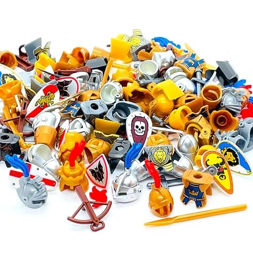 Miutrue Medieval Knight Weapons Pack Accessories Set Building Block Toy Armor Helmet Shield Bow Arrow Designed for Mini Figures Gift for Kids Boys Grils Building Kits Toys thumbnail 3