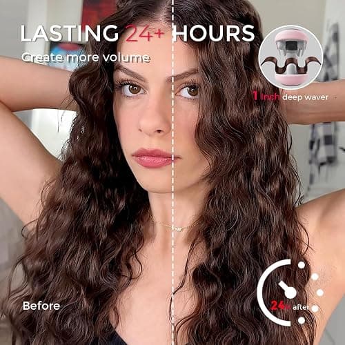 Curling Iron Hair Crimper Waver - TYMO ROVY Beach Waves Curling Wand, Ionic Deep Waver Hair Curler Tool with Ceramic 3 Barrel for Women, Dual Voltage, Anti-Scald, Easy to Use, Pink, 1 Inch thumbnail 8
