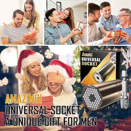 Lenski Stocking Stuffers for Men Adults, Super Universal Socket Christmas Gifts for Men, Mens Gifts for Dad Him Grandpa, White Elephant Gifts for Adults, Birthday Dad Gift thumbnail 7