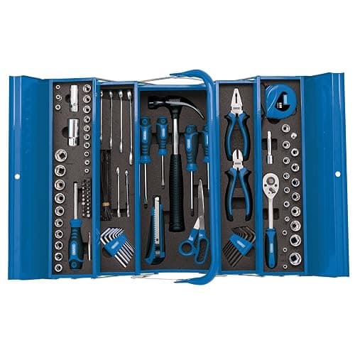 Draper 48091 Tool Kit in Steel Cantilever Toolbox (126 Piece), Blue thumbnail 2