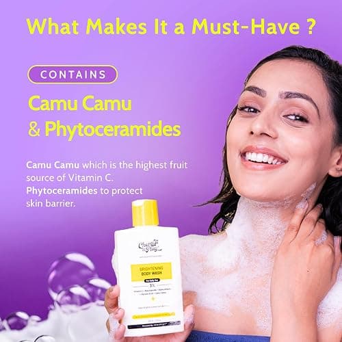 Chemist at Play Brightening Body Wash|Glowing Skin Vitamin C Bodywash | Helps to Reduce Fades Dark Spots, Evens out Skin Tone | Alpha Arbutin| 30X Vitamin C with Camu Camu |For Women & Men | 8 Fl oz thumbnail 3