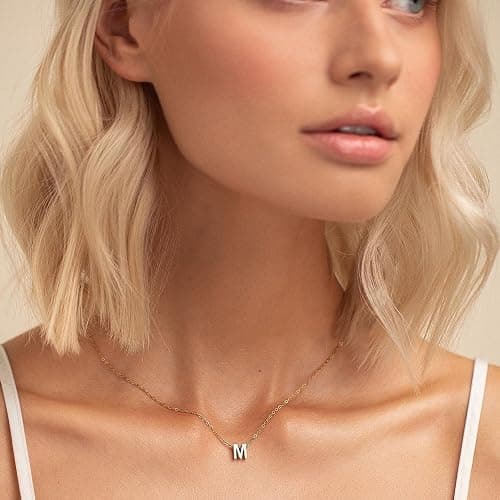 JNZSSWHJJH Valentines Day Gifts Initial Necklace for Women Girls Kids - Dainty Initial Necklace Tiny A-Z Pendant Necklace Cute Letter Necklace thumbnail 3