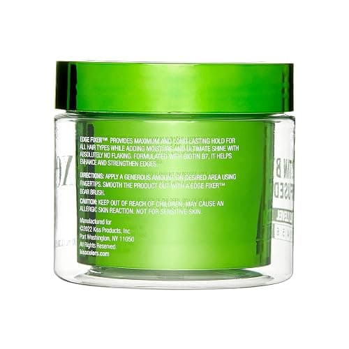 KISS COLORS & CARE Maximum Hold Edge Fixer, Non-Greasy Gel Formula Infused With Biotin B7, 24 Hour Hold, ‘Pineapple’ Scented, 3.38 Fl. Oz. (100 ml) thumbnail 10