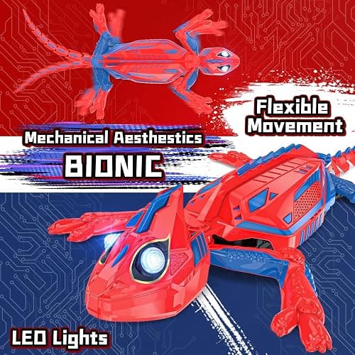 FirYawee Wall Climbing Remote Control Chameleon, Remote Control Robot Kids Toys, 360° Rotating RC Stunt Car with Light, Rechargeable RC Robot Toys for 3-12 Year Old Boys Kids thumbnail 5
