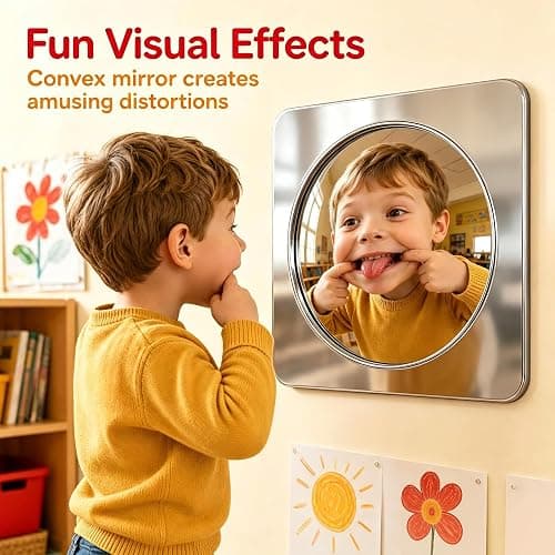 BAOGETONGLER 3-piece Sensory wall Bubble Mirrors, Acrylic Interactive Mirrors, Suitable for Kids' classrooms and Sensory Rooms, Visual and Tactile stimulating wall Decor (10 x 10 inches) thumbnail 6