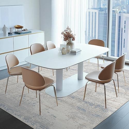 Lbris Washable Rugs 8x10 Area Rugs for Living Room- Modern Abstract Rugs for Bedroom,Dining Room, Large Soft Low Pile Carpet with Non Slip Rubber Backing,Neutral Accent Rug for Nursery Home Office thumbnail 7