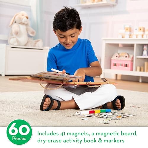 Melissa & Doug Natural Play: Play, Draw, Create Dinosaurs Drawing Activity Set & Magnet Kit - Reusable Mess-Free Travel Activity - Dinosaurs thumbnail 3
