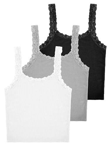 Sintege Women's Lace Patchwork Tank Top Lace Camisole Tank Sleeveless Cami Crop Y2k Tops thumbnail 6
