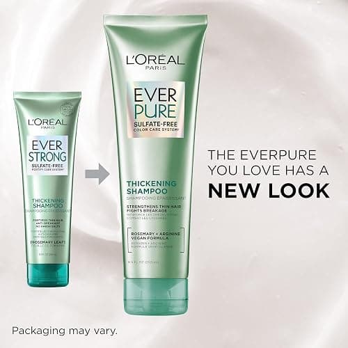 L'Oreal Paris Thickening Sulfate Free Shampoo, Thickens + Strengthens Thin, Fragile Hair, Hair Care with Rosemary Leaf, EverPure, 8.5 Fl Oz (Packaging May Vary) thumbnail 3