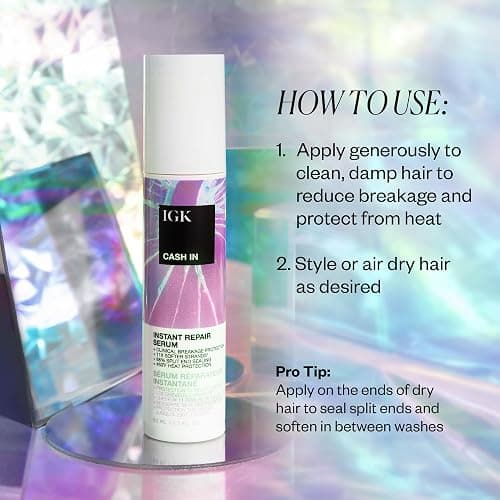 IGK CASH IN Instant Repair Serum | Breakage Protection + Seal Split Ends + Heat Protection | Vegan + Cruelty Free| 1.7 Oz thumbnail 5
