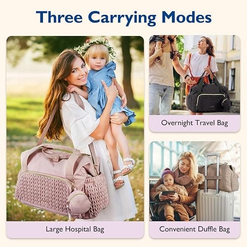 mommore Diaper Bag Tote, Large Capacity Travel Diaper bags, Hospital Bag for Labor Delivery, Baby Bag with Pacifier Case | Hospital Bag thumbnail 2
