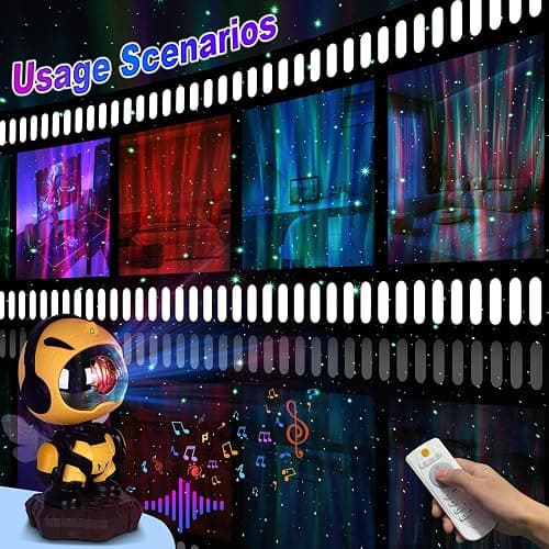 Star Galaxy Night Light Projector for Kids Bedrooms -Star Projector- Little Bee Projector Lamp- Galaxy Projector with Timing and Remote Control Functi thumbnail 6