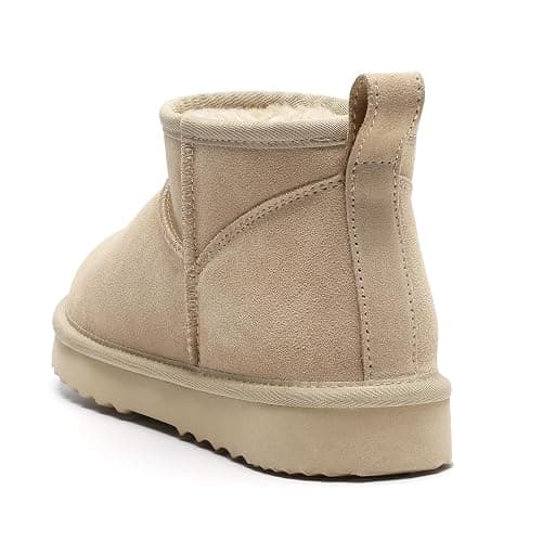 bebealy Genuine Suede Mini Boots for Women Winter Fuzzy Snow Boots Short Ankle Boot with Fur Lined thumbnail 6