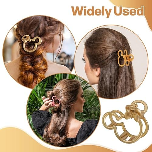 8 PCS Mouse Lady Thick Hair Barrette Clurly Vintage ABS Resin Colorful Hair Claw Clips Hair Jaw Clips Non-Slip Hair Catch Jaw Clamp Styling Accessories for Women Girl for Party Celebration (8 Colors) thumbnail 5