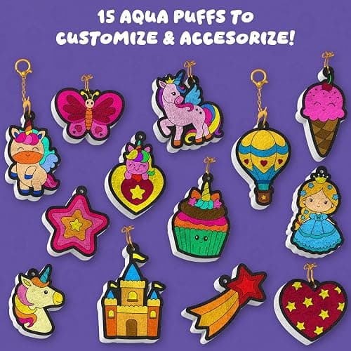 Skillmatics Aqua Puffs Unicorns, Art & Craft Gift for Kids, Paint by Number | DIY Princess Puffy Keychains, Screen-Free, Mess-Free Activity, Creative Kit for Girls & Boys Ages 4, 5, 6, 7, 8, 9, 10 thumbnail 5