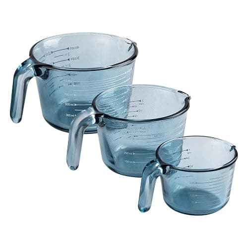 COOK WITH COLOR Glass Measuring Cups - Ideal for Cooking and Baking, Blue - Blue - Image 1