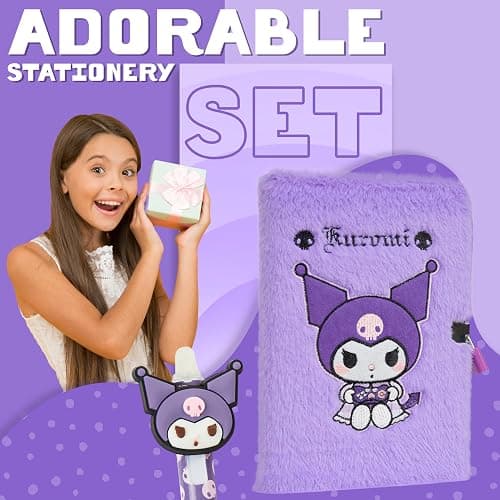 Hello Kitty Sanrio Diary with Lock and Key for Girls Teens Women Kuromi Notebook Journal Pen Gifts for Her (Purple) thumbnail 3
