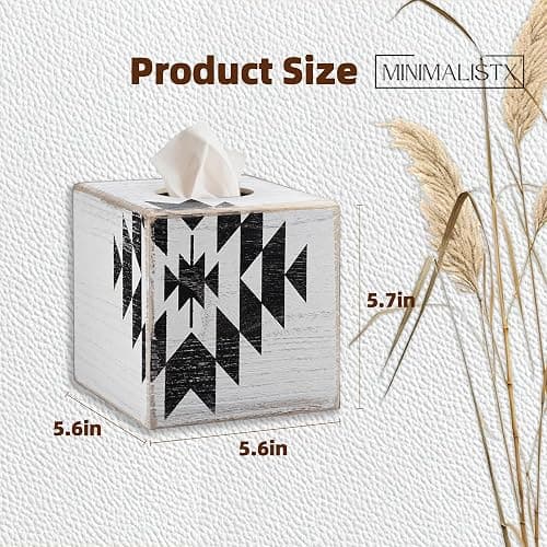 Western Aztec Decor Tissue Box Cover for Western Home Decor - Southwestern Style Aztec Decor - Fits Kleenex Cube thumbnail 3