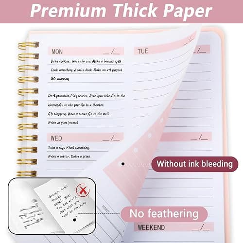Weekly Planner Undated Planner Book with To-Do List,Weely Goals,Habit Tracker, 5.7"X 8" Inch for 52 Weeks Planning Pink for Women thumbnail 5