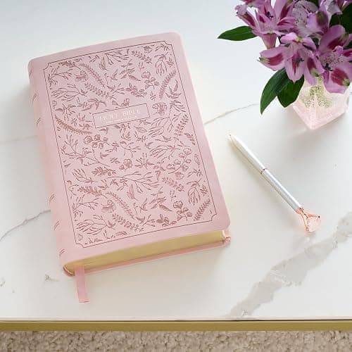 KJV Holy Bible, Giant Print Full-size Red Letter Edition, Thumb Index Tabs & Ribbon Marker, King James Version, Vegan Leather, Blush Pink, 14 pt. Type (KJV Full Size GP Editions) thumbnail 4