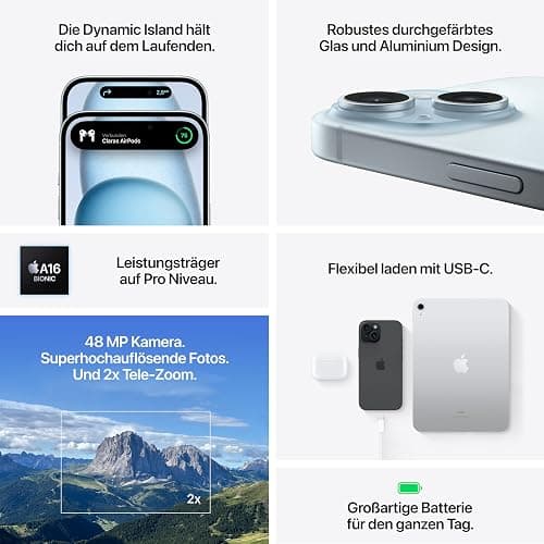 Apple iPhone 15 (128 GB) - Schwarz thumbnail 5