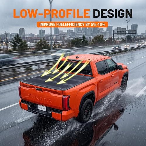 LX5 Low Profile Flip Up Truck Bed Cover for 22-26 Toyota Tundra 5.5ft (67") | Scratch& Weather Resistant FRP Panels, Aluminum Alloy Frame, Flip-Up Design Provides Full Bed Access, No-Drill Installation thumbnail 4