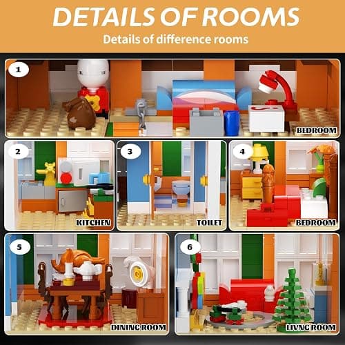 PDQAZIR Alone Home Building Set, Holiday Family Trap House Building Blocks Set, 1138PCS Christmas Architecture Kit with Furniture & Treehouse, Festive Alone Home Gifts, STEM Gift for Kids and Adults thumbnail 5