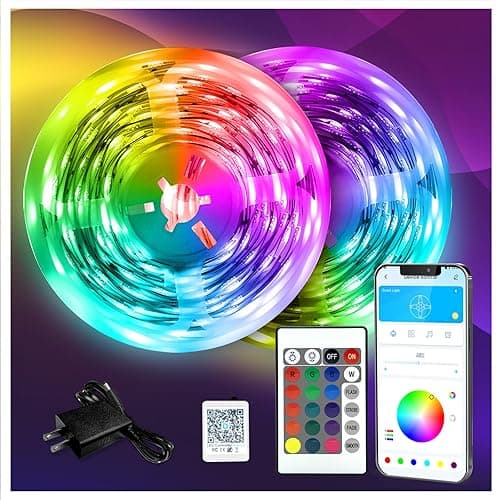 DAYBETTER LED Strip Lights 130ft Lights Strip for Bedroom, Desk, Indoor Room Bedroom Brithday Gifts RGB Decor with Remote and 24V Power Supply - Image 1