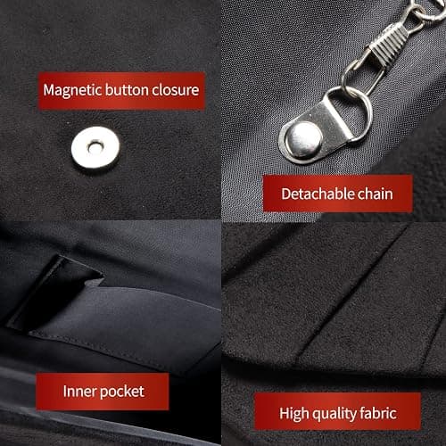 BBjinronjy Clutch Purse Evening Bag for Women Evening Wedding Party Velvet Suede Pleated Handbag thumbnail 6