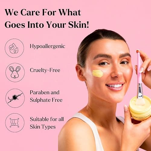 VogueNow Clay Mask Gift Pack of 4 Jars (400g) With Cute Headband & Brush | Premium Clay Face Mask | Turmeric Vitamin C, Green Tea, Rose, Dead Sea Mud | Clay Mask For Face | Spa Gift set for Women thumbnail 8
