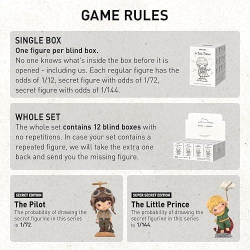 POP MART Hirono× Le Petit Prince Series Figures, Blind Box Figures, Random Design Action Figures Collectible Toys Home Decorations, Holiday Birthday Gifts, Single Box thumbnail 4