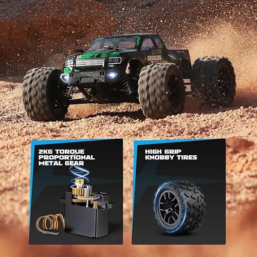 HAIBOXING 1:18 Scale All Terrain RC Car 18859, 36 KPH High Speed 4WD Electric Vehicle with 2.4 GHz Remote Control, 4X4 Waterproof Off-Road Truck with Two Rechargeable Batteries thumbnail 3