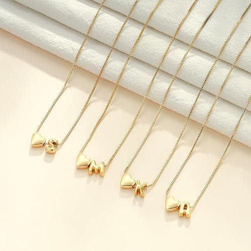Decholly Christmas Gifts for Grandkids Teen Girls - 14K Gold Plated Dainty Heart A-Z Initial Letter Necklace Teen Girls Gift Trendy Stuff Birthday Gifts for 5 6 7 8 9 10 Year Old Girls Gifts thumbnail 7