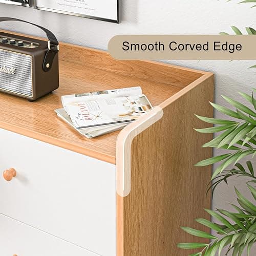 MAIYORIAT Dresser for Bedroom, 6 Drawer Natural Wood Dresser with Wide Drawer and Metal Handles, Modern Dressers & Chests of Drawers for Hallway Entryway thumbnail 5