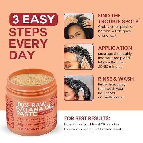 Lebanta Raw Batana Oil for Hair Growth - 100% Pure, Organic 4oz Batana from Honduras for Thick and Strong Natural Hair - Dr. Sebi Unrefined Cold Pressed Cosmetic Scalp Mask Gifts for Women (1 Pack) thumbnail 4
