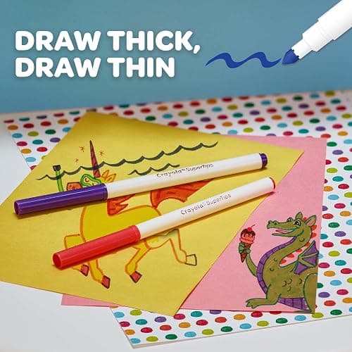CRAYOLA SuperTips Washable Felt Tip Colouring Pens (Pack of 24) thumbnail 2
