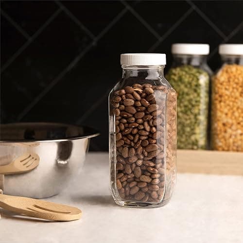 kitchentoolz 16 oz Glass Milk Bottle with Lid - Glass Jars with Airtight Lid used for Milk Container, Yogurt, Smoothies, Juice, Kefir, & Water -2 Pack 16 oz Glass Bottles with Lids thumbnail 5