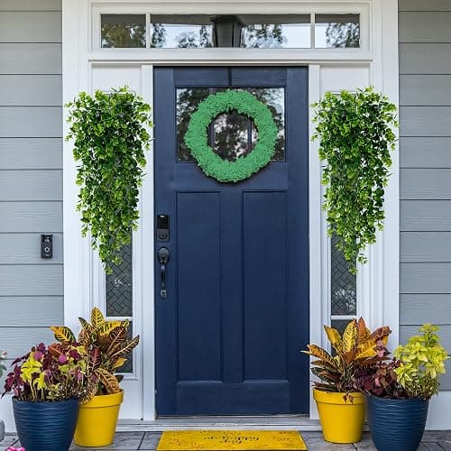 Sggvecsy 4 Pack Artificial Hanging Plants Fake Hanging Plant Faux Hanging Eucalyptus Plants UV Resistant Plastic Plants for Indoor Outdoor Room Wall Wedding Patio Porch Decor thumbnail 2