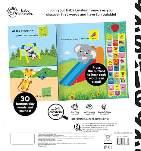 Baby Einstein - First Words Everywhere! Point, Match, Listen, and Learn! 30-Button Animal Sound Book - PI Kids - Hardcover thumbnail 2