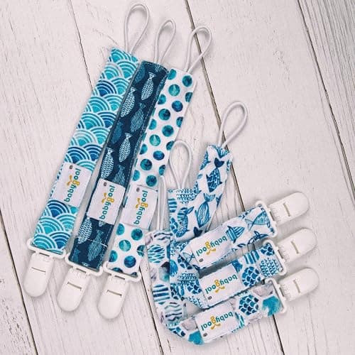 babygoal Ocean Blue Pacifier Clips, 6 Pack Binky Paci Holder Clips Leashes Fits for Most Pacifiers and Binkies 6PS12 thumbnail 9
