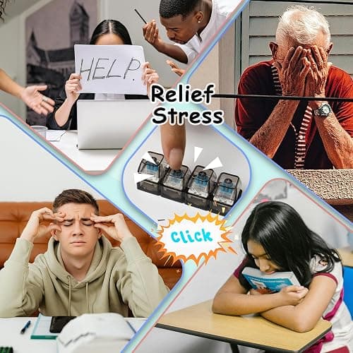 2 PCS Keyboard Fidget Toy, Keyboard Fidget Keychain 4-in-1 Keyboard Decompression Button Finger Clicker Toys, Button Stress Relief Fidget Gifts to Relief Stress (Clear Black) thumbnail 6
