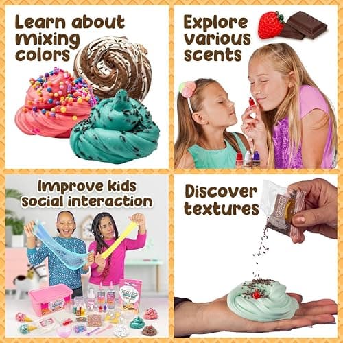 Original Stationery Slime Kit for Girls - 31-Piece Multicolor Ice Cream, Cherry Scent - DIY Ice Cream Slime Making Kit & Arts and Crafts for Kids Ages 8-12 - Birthday Gifts for Girls thumbnail 5